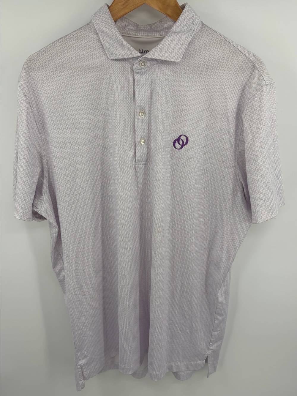 Johnnie-O performance diamond dot pattern short sleeve polo men’s L golf